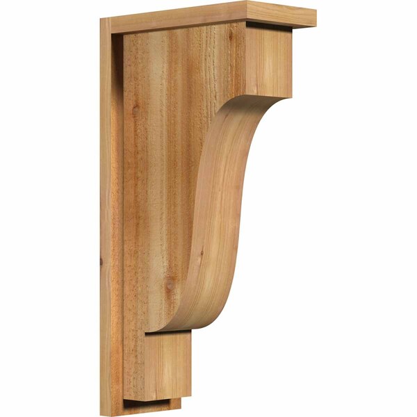 Ekena Millwork Newport Rough Sawn Corbel w/Backplate, Western Red Cedar, 6"W x 12"D x 24"H COR06X12X24NEW01RWR - main